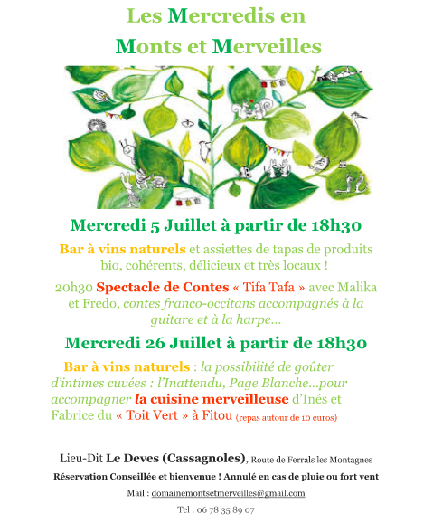 Les Mercredis en Monts et Merveilles @ Cassagnoles | Occitanie | France