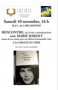 Luciole : rencontre d'écrivain à Carcassonne (Marie Bardet) @ MJC Carcassonne | Carcassonne | Occitanie | France