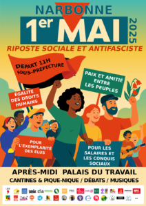 1er mai à Narbonne : une riposte sociale et antifasciste @ Espace Médiathèqye et Palais du travail