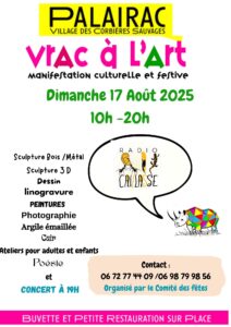 A PALAIRAC le 17 août : la Culture et la Fête !